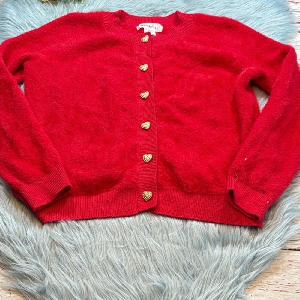 Bailey 44 Red Cardigan with Gold Heart Buttons